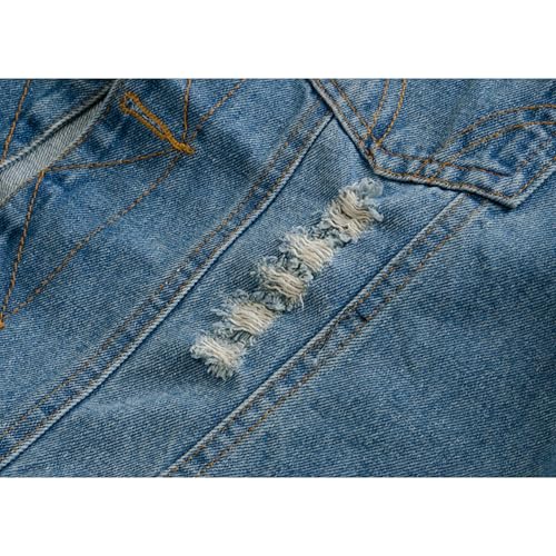 Denim Vest for Men Casual Sleeveless Button Down Denim Jacket Lapel Vintage Trucker Jeans Vests4