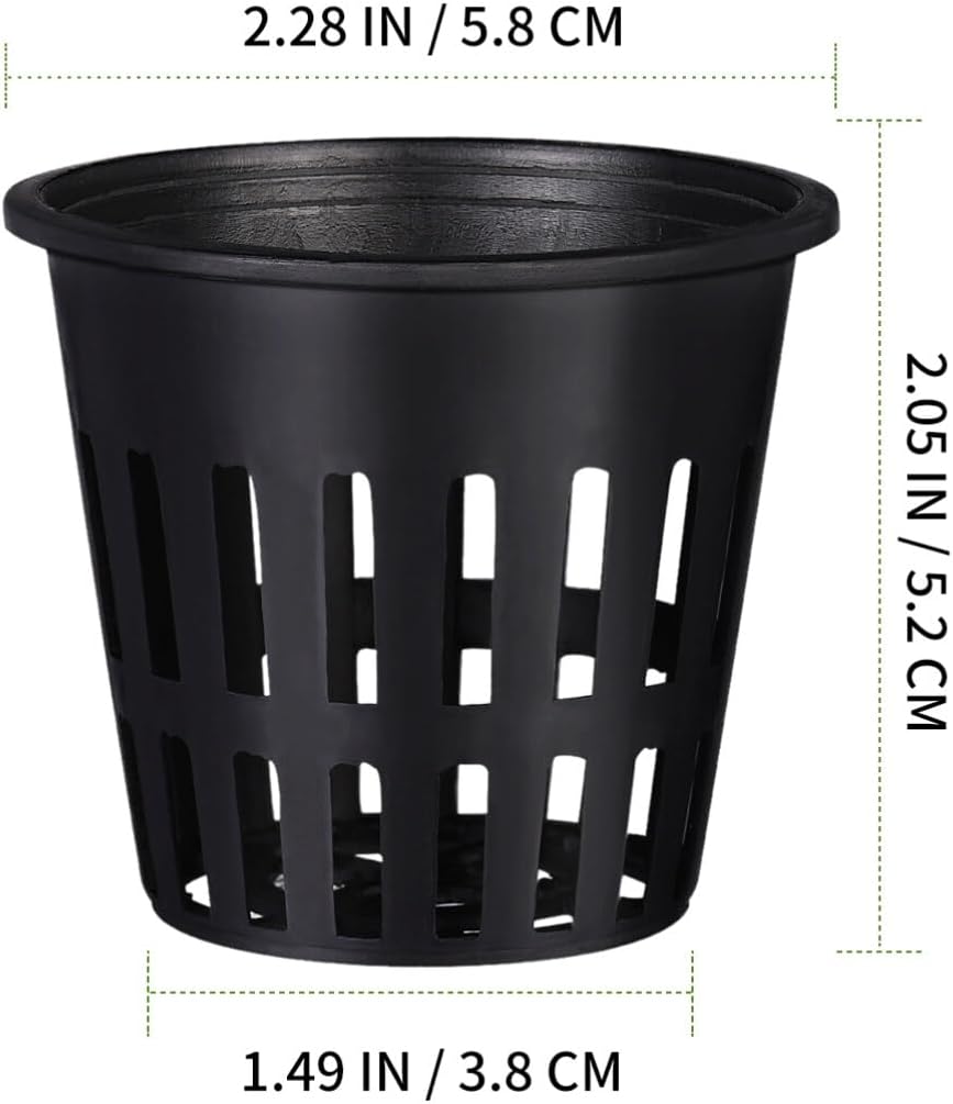 Yardwe 2pcs Black Hydroponic Plastic Mesh Planting Net Cups Soilless Culture Containers for Cactus and Flowers Lightweight for Indoor and Outdoor Use