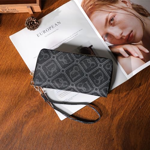 Dasein RFID Blocking Wallet Purse for Women Large Capacity Wristlet Clutch Bag Multi Card Holder Phone Case with Wrist Strap2