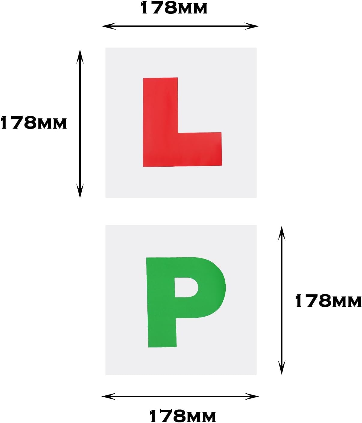The Lord of the Tools 8PCS Learner Plate for Driver Learner Self Adhesive Red L Plate and Green P Plate Sticker PVC Car Learner Sign for Car Window 178 x 178mm image 4