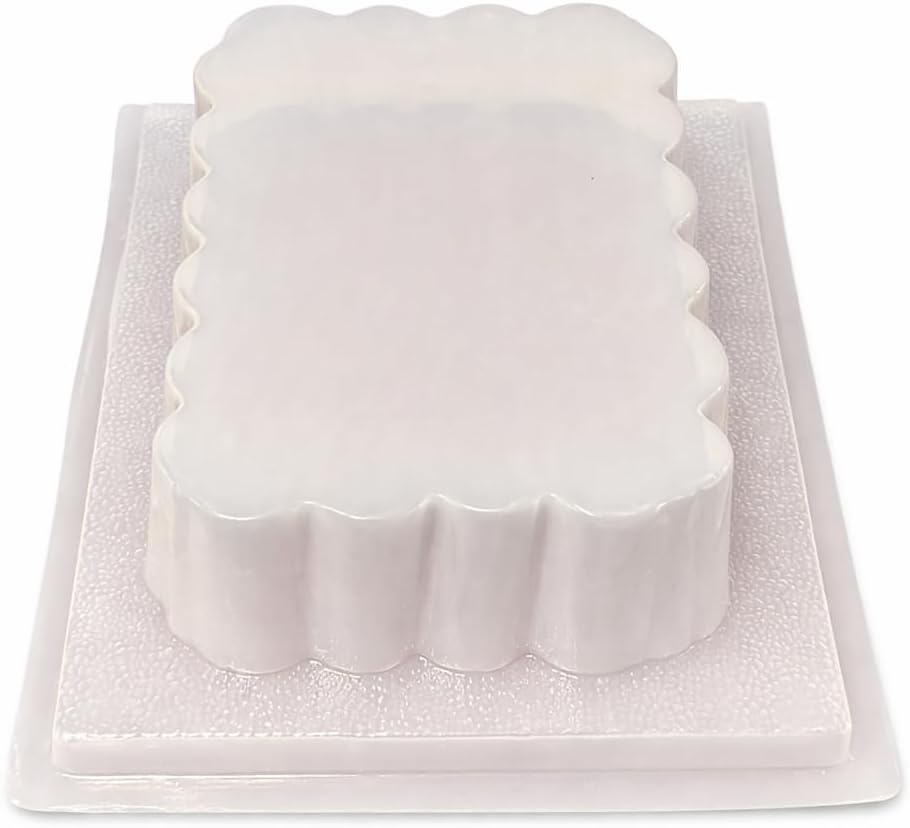 Rectangular Scalloped Gelatin Mold – 3.4L Fluted Jello Mold – Molde Rectangular para Gelatina – Decorative Layered Dessert Mold – Semi-Rigid Plastic – Made in Mexico