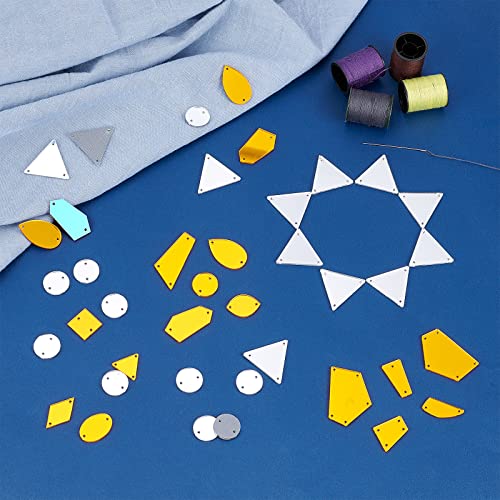 AHANDMAKER 50 Pcs Sew on Silver Mirror Rhinestones - Image 3