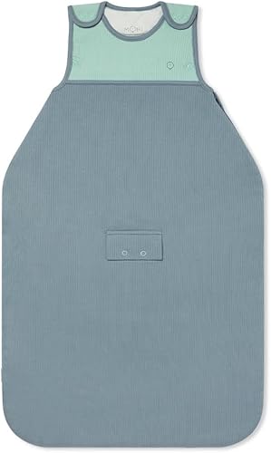 MORI Saco de dormir acanalado inteligente para bebés niños y niñas, 1.5 TOG, unisex, con cremallera bidireccional, con cuello ajustado, talla única