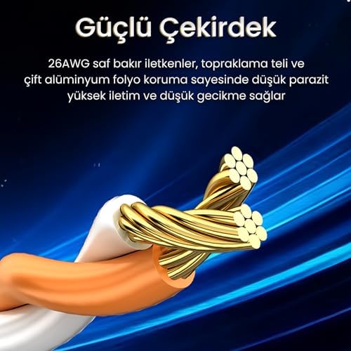 VegGieg CAT7 10Gbps Gigabit 600Mhz FTP RJ45 Ethernet Kablosu 5 Metre - Görsel 3