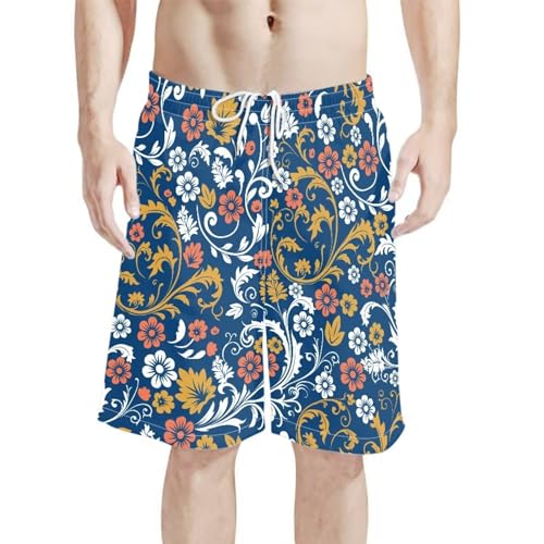 Yewattles Men's Sportwear Swim Trunks Quick Dry Board Shorts with Mesh Wide Leg Fashion Beach Pants