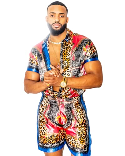 Ensemble en soie homme motif baroque idéal pour vos soirées élégantes à la maison