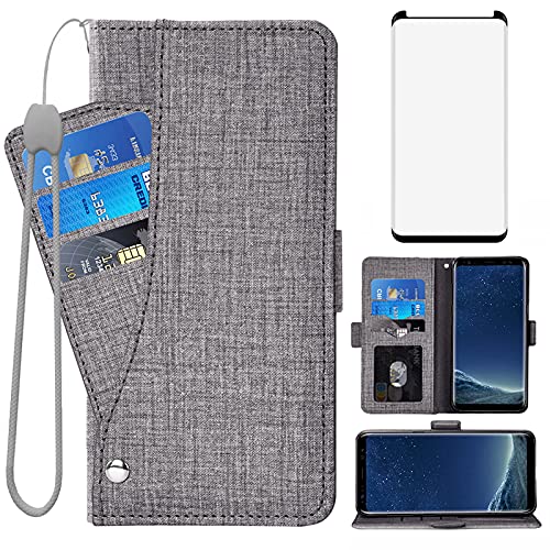 Funda para Samsung S8 Plus que protege la pantalla y guarda tarjetas