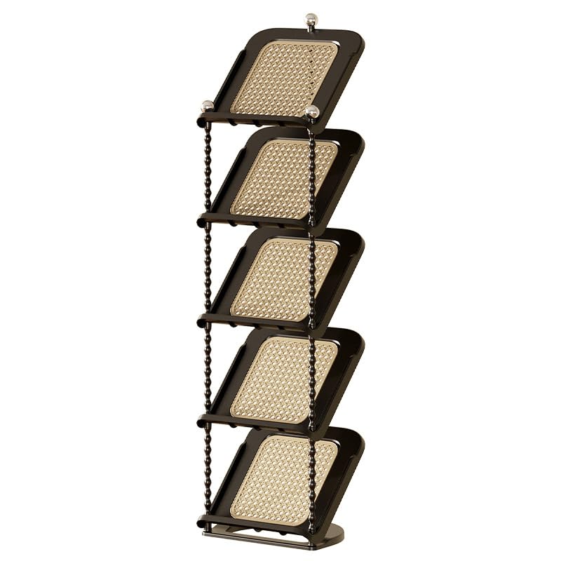 Paquete de 2 zapateros inclinados estrechos de 5 niveles, estantes delgados y altos para espacios pequeños y esquinas, organizador de zapatos para pasillo, soporte vertical para zapatos y botas, color