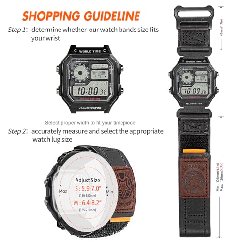 Image of Quick Release Watch Band Strap for Casio F-91W F-94W F-105W F-84W W-735H W-800H SGW-300H SGW-400H A158WA AE-1000W,18mm Leather Hook & Loop Casio strap