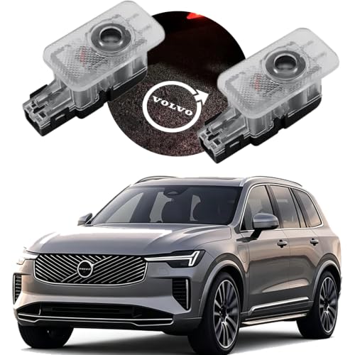 2Pcs 3D Shadow Lights LED Door Logo Projector Car Door Lights Logo Projector Compatible with Volvo XC90 XC60 XC40 S90 S60 V90 V60 Car Accessories (New Version)