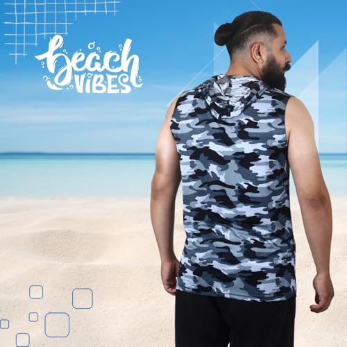 Image of Sleeveless Hoodies T Shirts for Men - Gym Vest, Sando Tank Top Wear, Workout Baniyan, Bodybuilding Tshirts, Sports Tshirt Vests