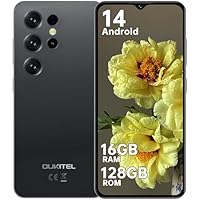 OUKITEL C2 Handy Ohne Vertrag - 16GB+128GB /1TB Smartphone Günstig Android 14, 6.52 Zoll Smartphone Ohne Vertrag, 5000mAh Simlockfreie Handys, 13MP+5MP, Dual SIM 4G Face ID/OTG/GPS/3.5mm Jack,Schwarz