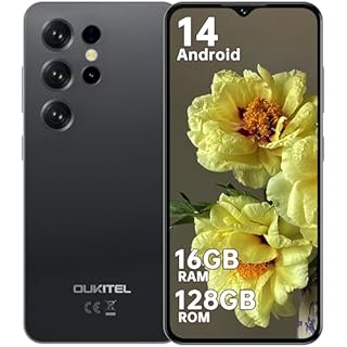 OUKITEL C2 Handy Ohne Vertrag - 16GB+128GB /1TB Smartphone Günstig Android 14, 6.52 Zoll Smartphone Ohne Vertrag, 5000mAh Simlockfreie Handys, 13MP+5MP, Dual SIM 4G Face ID/OTG/GPS/3.5mm Jack,Schwarz