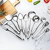 304 Stainless Steel Kitchen Utensils Set, 11 PCS Metal Cooking Utensils Set with Spatula, Spoon, Ladle, Skimmer, Turner, Pasta Server, Tongs #5
