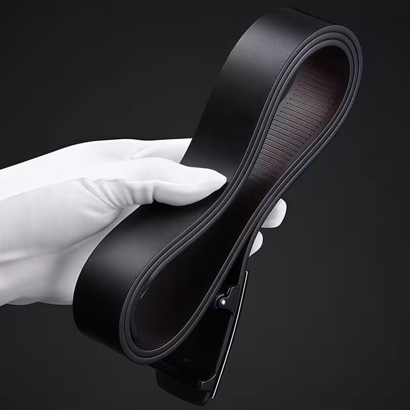 Image of NAPA HIDE Men's Auto Lock Vegan Leather Belt | Stylish Adjustable Buckle Belt for Formal & Casual Wear I Fits upto 40 Inches Waist size