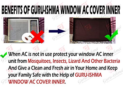 Image of Waterproof Polyester Window AC Cover 1.5 Ton - Indoor & Outdoor Combo Set with Elastic fit | All-Weather Dustproof UV & Scratch Protection, Durable Secure Fit-(Maroon)