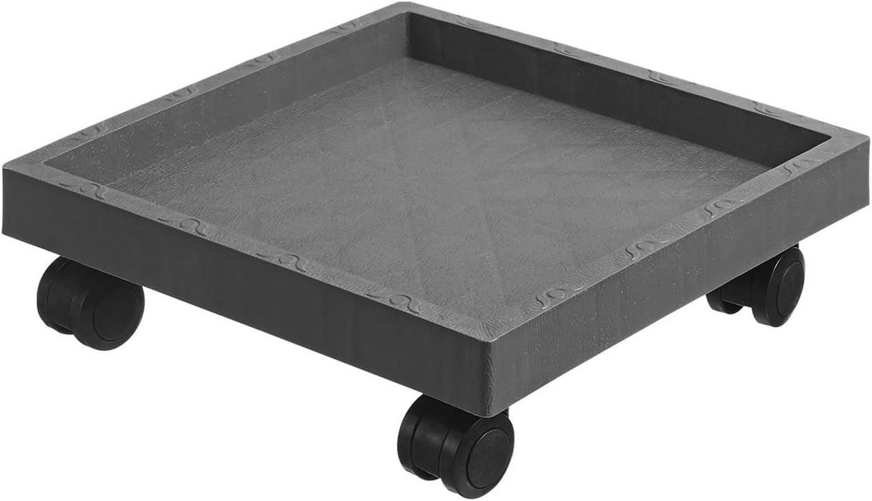 Flower Tray, Plant Drainage Tray with Rollers Square Flower Pots Wheelbarrow,Planter Trays(Gray)