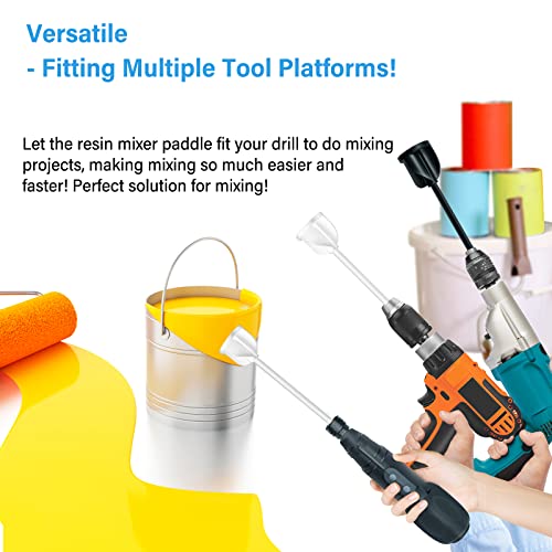 4 Pcs Resin Mixer Paddles, Epoxy Mixer Attachment For Drill, Reusable Paint Stirrer Drill Attachment For Epoxy Molds, Mixing Resin And Paint #TOP5