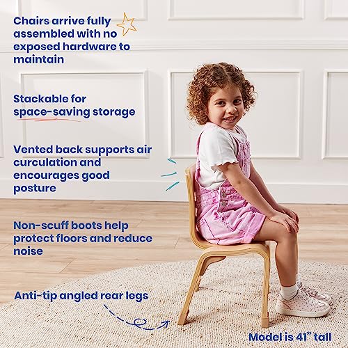 Ecr4Kids Bentwood Chair, 10In Seat Height , Stackable Seats, 2-Pack #TOP3