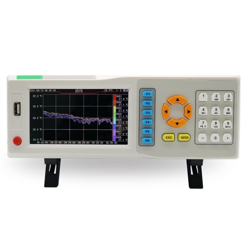 Registrador de datos de temperatura de 8 canales, LCD de 5" con monitoreo en tiempo real for monitoreo de temperatura de laboratorio industrial