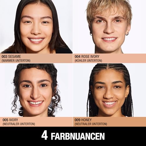 Manhattan Lasting Perfection Compact Make-up, Puder Make-up mit hoher Deckkraft für ein natürliches, mattes Finish, Fb. 004 Rose Ivory, 7 g