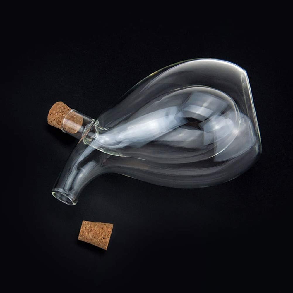 BOLLAER Glass Olive Oil Bottle Cruet, Hand-Blown, Moist Bottom, High Borosilicate Glass, 2 in 1 Oil and Vinegar Bottle, 2 oz - Image 3