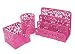 EasyPAG Carved Hollow Flower Pattern 3 in 1 Desk Organizer Set - Letter Sorter, Pencil Holder and Stick Note Holder