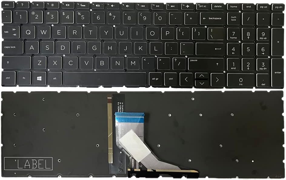 GinTai Laptops Keyboard Backlit US Replacement for HP Pavilion Gaming 15-DK 15-EC 15T-DK 15-CR 15-CS PK1328B3A09