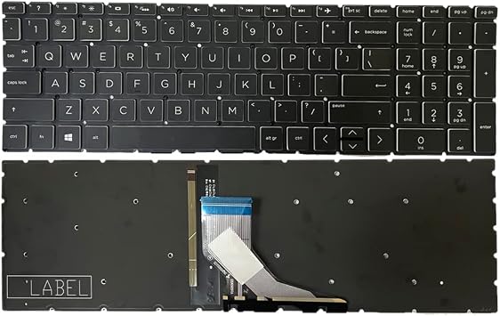 GinTai US Keyboard for HP Pavilion Gaming 15-DK 15-EC 15T-DK 15-CR 15-CS | PK1328B3A09, 15-DK0096WM 15-DK1035NR 15-DK1056WM 15-DK0045CL 15T-DK1000 15-EC1073DX, Laptops Keyboard Crystal Keycap Backlit