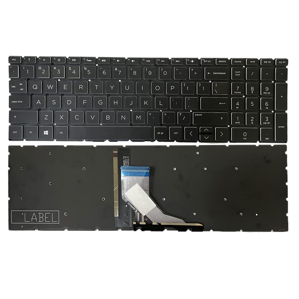 Gintai Tastiera di ricambio per computer portatili retroilluminata US per HP Pavilion Gaming 15-DK 15-EC 15T-DK 15-CR 15-CS PK1328B3A09