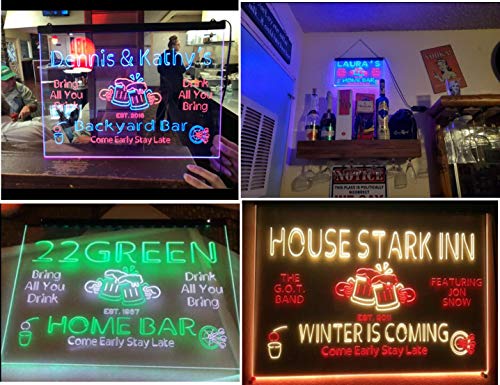 Advpro Personalized Your Name Custom Home Bar Beer Established Year Dual Color Led Neon Sign White & Orange 16 X 12 Inches St6S43-P1-Tm-Wo #TOP3
