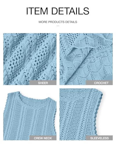 Image of KIRUNDO Beach Vacation Clothes for Women Spring Summer Crochet Sweater Vest Tank Tops Cover Ups Resort Cruise Outfits 2026