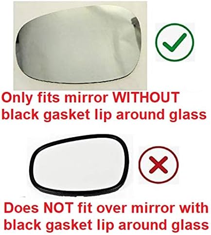 Miniatura 3 de Comprueba el tamaño nuevo espejo de repuesto con adhesivo de tamaño completo para BMW 128 135 323 328 335 M3 vista lateral del conductor izquierda