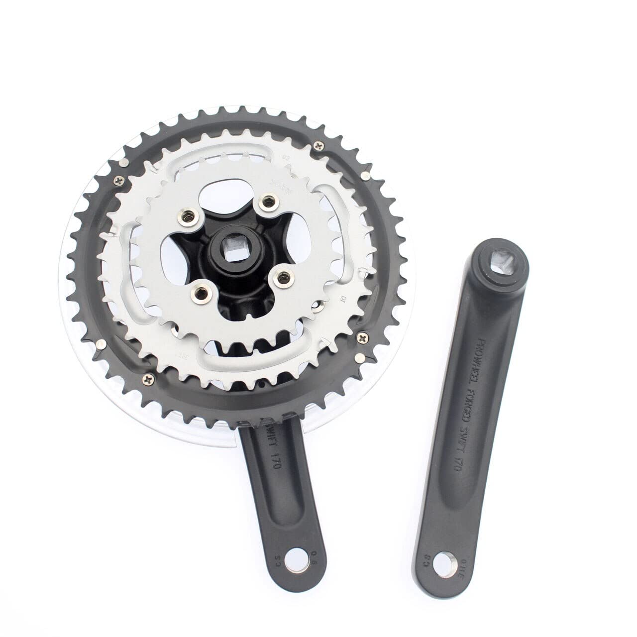 Guarnitura MTB MTB. Set a manovella Bici 7/8/9 velocità 48-38-2 8t 170mm. Set a manovella Bicycle Set Dentello Dentello Dente Bicycle CrankSet Sprocket Guarnitura