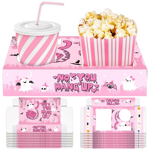 20 Pcs Pink Halloween Movie Night Supplies Movie Night Paper Snac...
