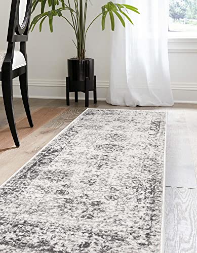 Unique Loom Sofia Collection Area Rug - Casino (2' X 6' 9" Runner, Gray/ Beige) #TOP3