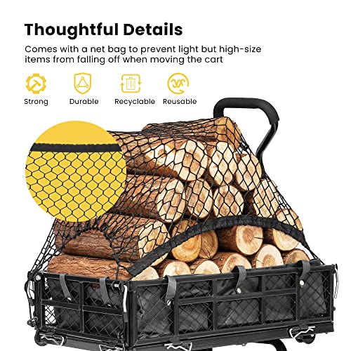 Vivohome Outdoor Tumbling Composter Dual Rotating Batch Compost Tumblers And Heavy Duty 400Lb Steel Garden Cart With Liner,Removable Sides And 8 Inch Wheels (Black) #TOP6