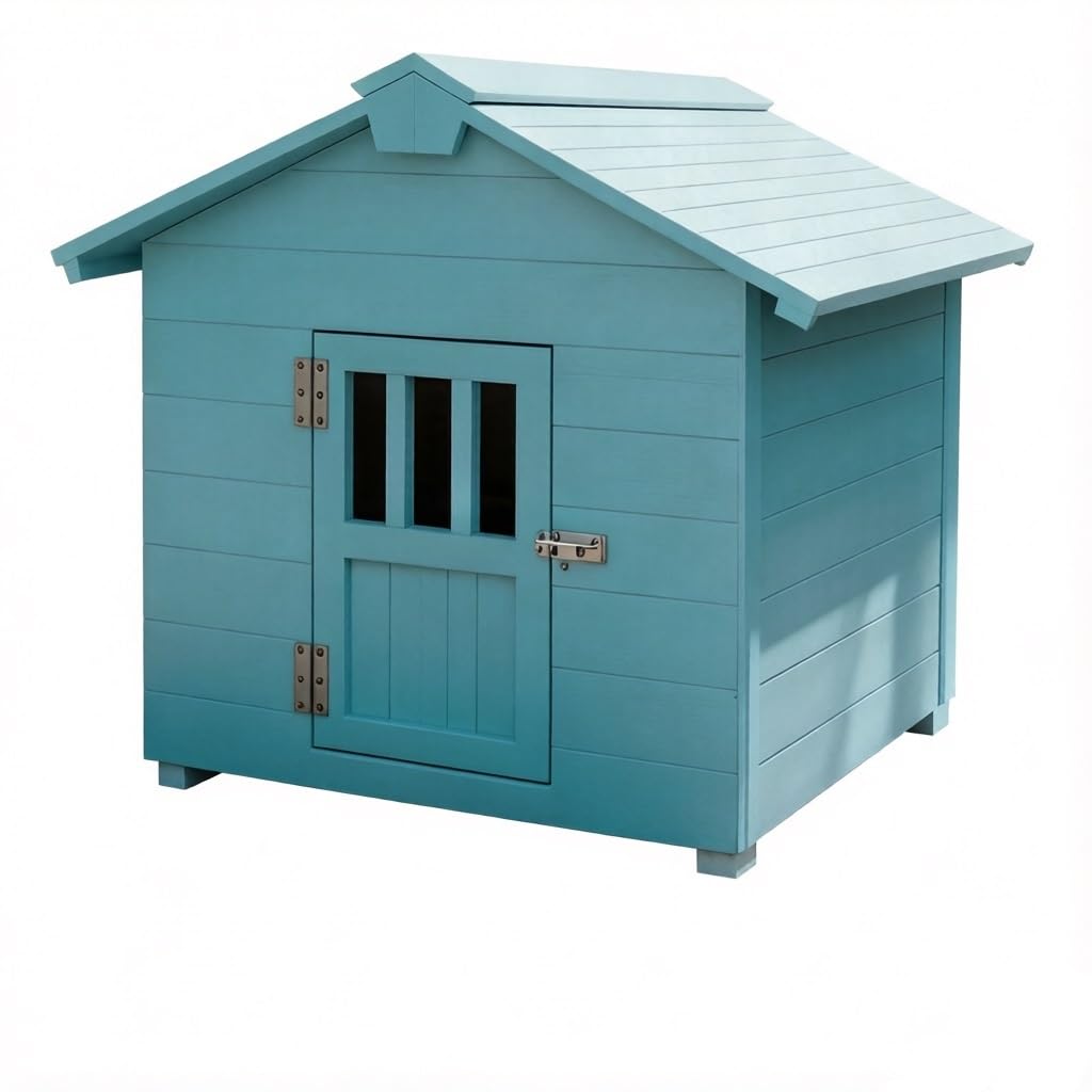 Gabbia per cani Cuccia for cani in legno con porta da esterno Casa del cane