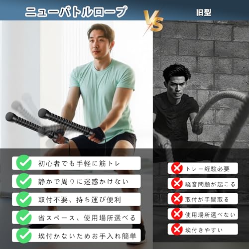 guloot バトルロープ コードレス 2本セット