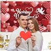Large Valentine Day Banner 71x44 Inch Red Pink Valentines Background Party Decorations for Valentine Day Decor Photography Indoor Outdoor