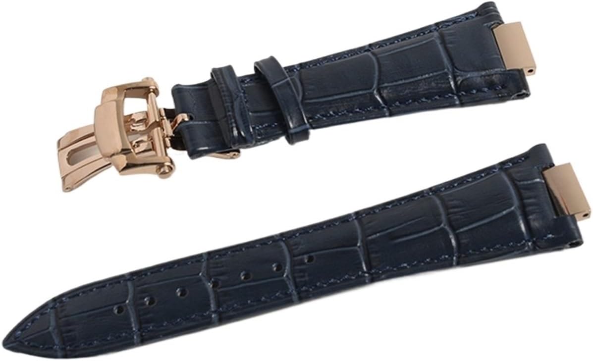 YYJzsw 25mm*13mm Genuine Leather Watch Band Cowhide Strap Compatible With Patek Philippe 5711 5712G Nautilus Brown Black Blue Watchband