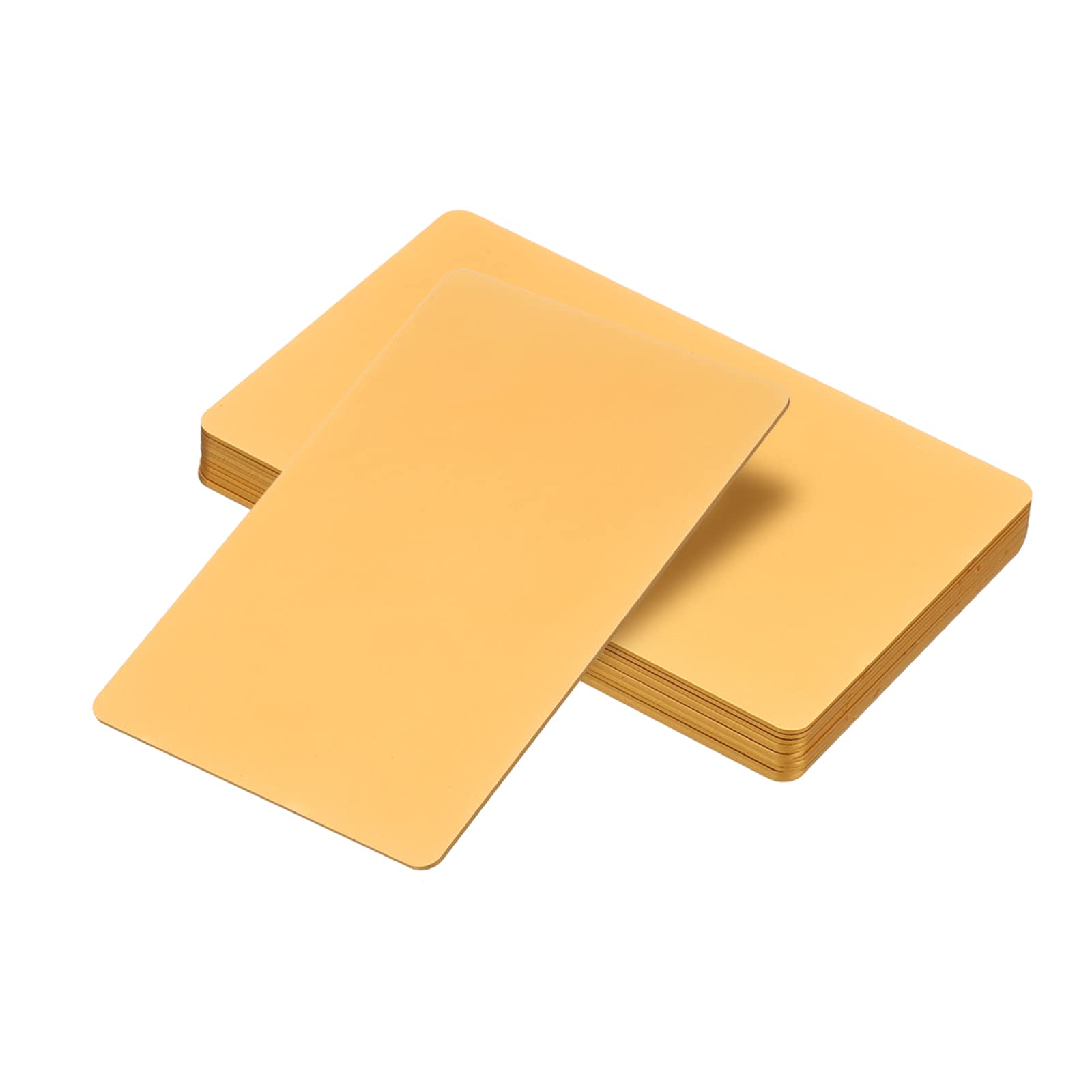PATIKIL 0.8mm Metal Business Cards, 12 Pack Blank Name Card Laser Engraving Anodized Aluminum for DIY Gift Cards Golden