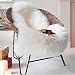 BUZIO Luxurious Soft Faux Sheepskin Rug Super Fluffy Silky Carpet for Bedroom Floor Sofa Chair Armchair or Couch, Ivory White, 24 x 36 Inches