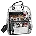 Madison & Dakota Water Resistant Clear Mini Backpacks for School, Beach - Stadium Approved Bag with Adjustable Straps (Black)