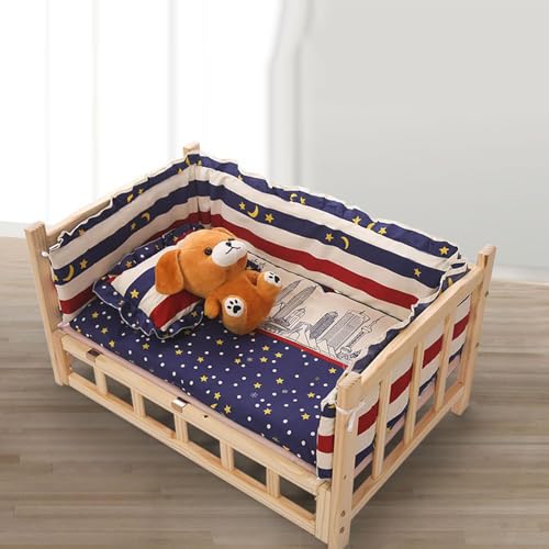Lit surélevé en bois pour chiens et chats canapé niche