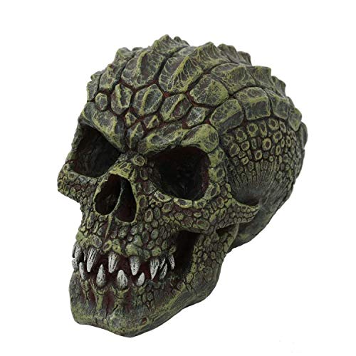 Pacific Giftware Mutated Scaly Lizard Man Gator Head Skull Collectible Resin Home Decor Statue