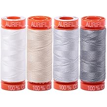 Aurifil 4 220 YD Spools 50 wt Quilters Super Set of Essential Piecing Thread Colors Bundle of 4 Spools