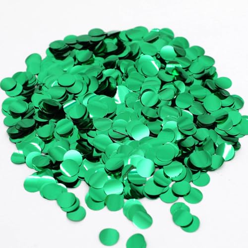 Image of Green Metallic Foil Confetti(0.59 inch) Round Dots Glitter Table Confetti for St.Patrick's Day Wedding Party Decorations,2.11 OZ per pack