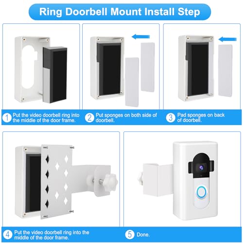 image for Himtop Anti-Theft Video Doorbell Door Mount, Doorbell No-Drill Mount F