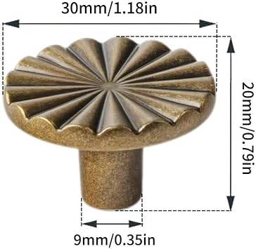 Pull Handle Metal Flower Shape Cabinet Drawer Door Knob Bronze Tone, Kitchen Furniture Knobs for Dresser/Cupboard/Wardrobe/Closet (Flower Round) 5 PCS